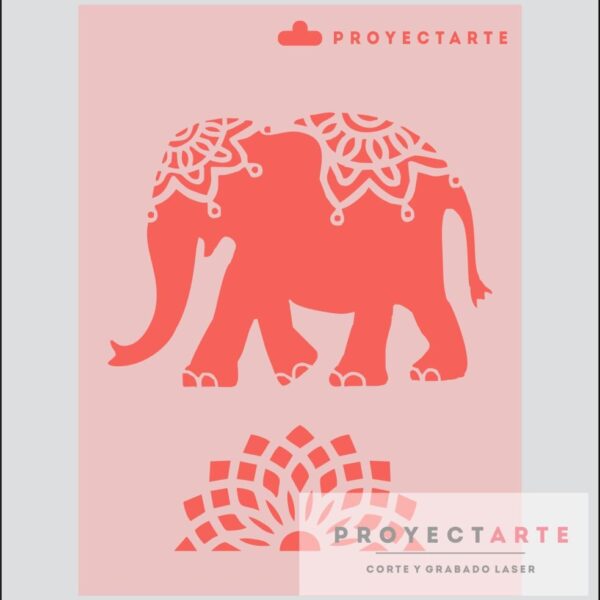 Stencil elefante tibetano
