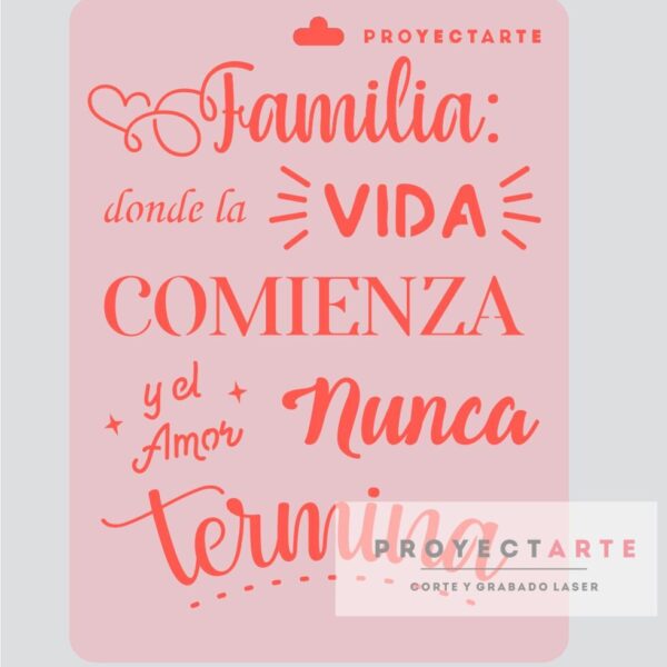 Stencil Palabras Famillia