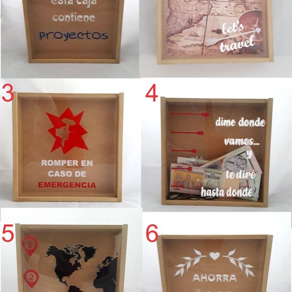 Caja alcancia de madera
