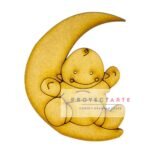 bebé en luna recostado