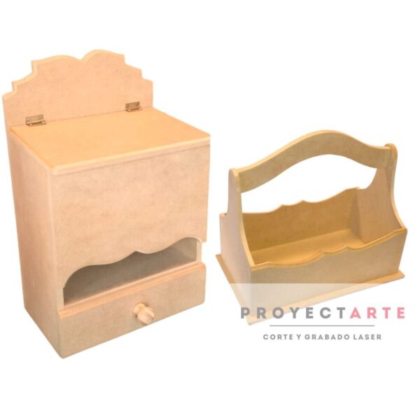 Pañalera con cajón y canasta portacosmeticos