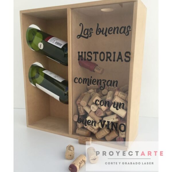 Corchera botellero para dos botellas