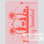 Stencil Pesebre feliz navidad