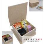 Caja de té de cuatro reparticiones