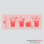 Stencil Plantas con Macetas chico