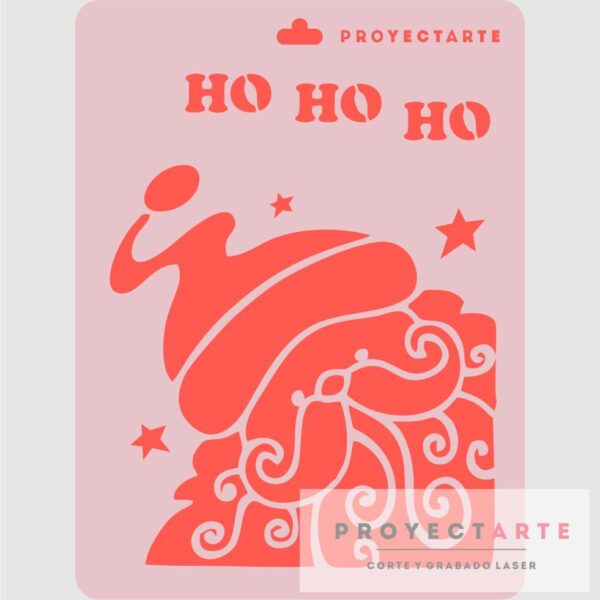 Stencil Papá Noel asomado