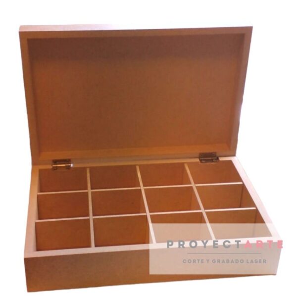 Caja de té 12 reparticiones