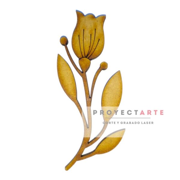 Flor con tallo y hojas