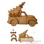 Camioneta con pino 3d