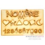 Tablero didáctico con números y formas