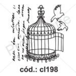 Sello jaula abierta con texto