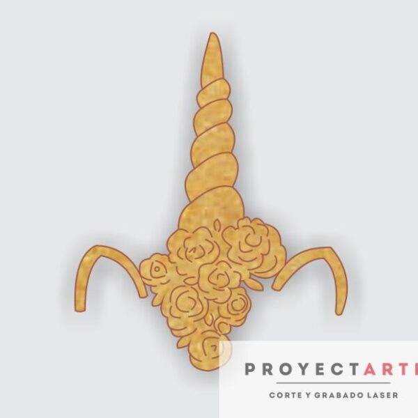 Cuerno unicornio con flores