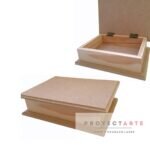 Caja con bisagras madera