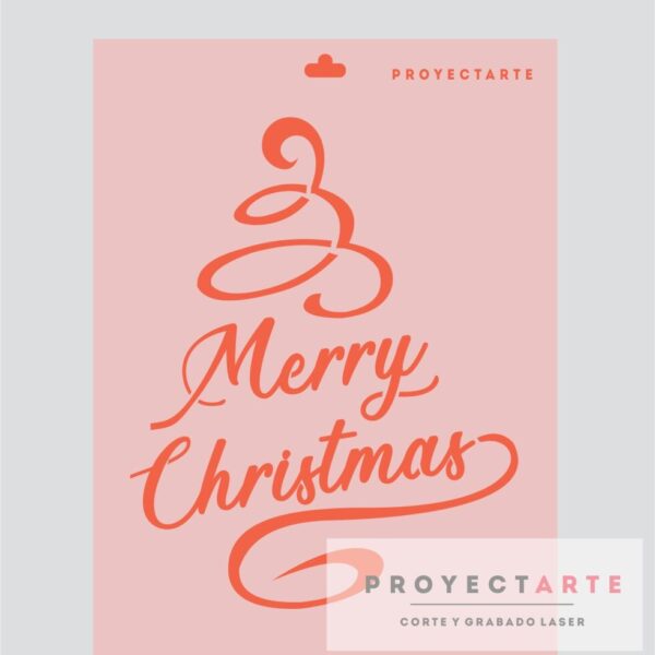 Stencil Arabesco Merry Christmas