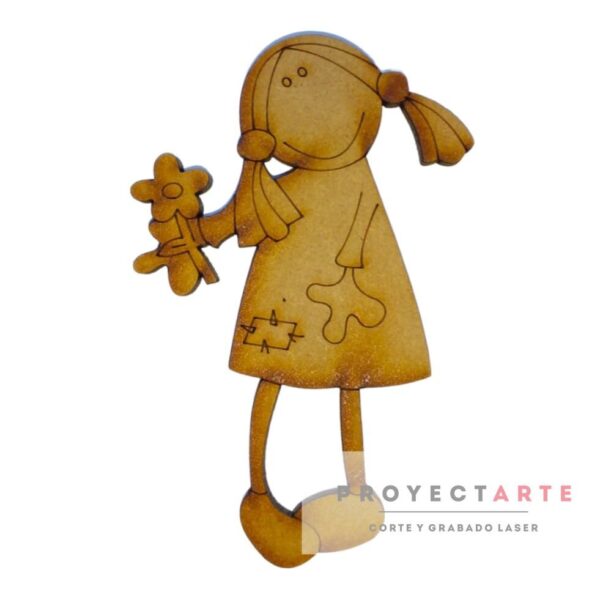 muñeca de trapo con flor
