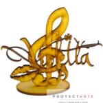 Cartel Violetta con notas musicales