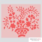 Stencil Maceta con flores