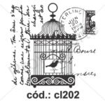 Jaula con texto y sello