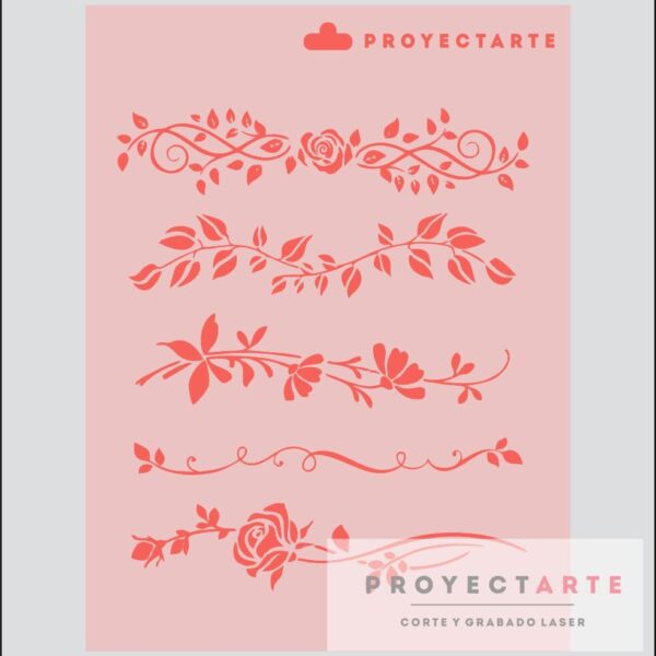 Stencil lineas de flores