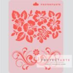 Stencil flores y arabesco cangrejo