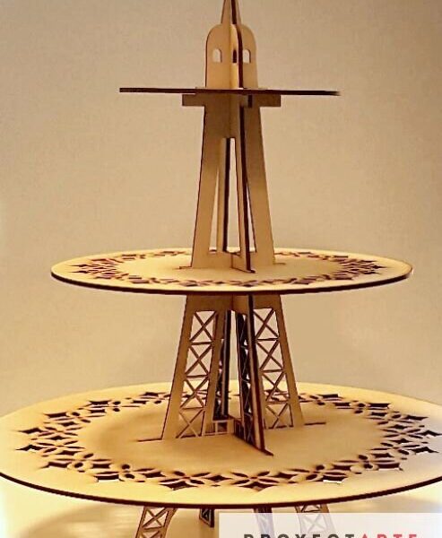 Torre Eiffel Base Cup Cakes 3 pisos - 90cm