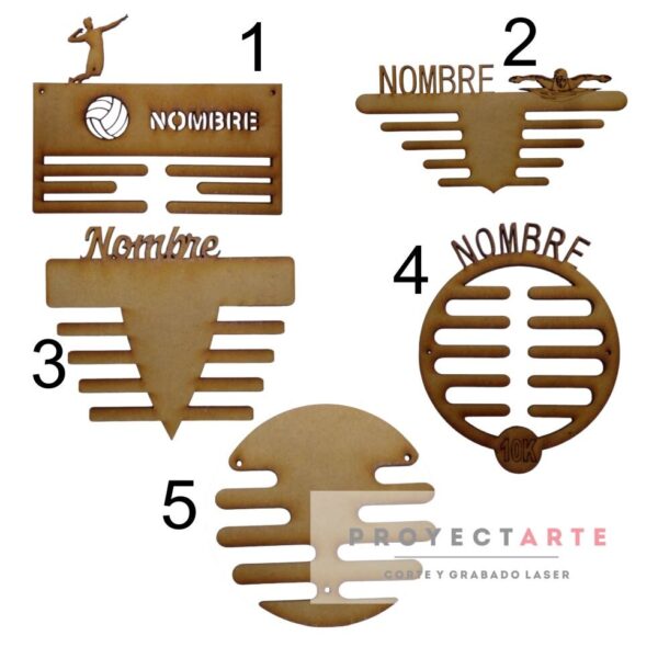 Medallero con nombre y deporte complejos Modelo N°2