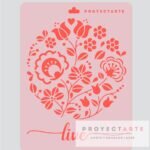 Stencil Live circulo de flores