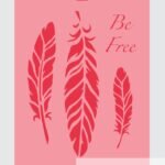 Stencil Tres plumas