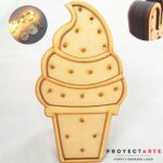 Helado de cono Led en mdf de 3mm