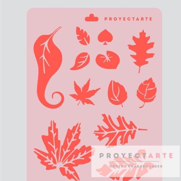 Stencil Hojas Varias