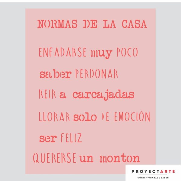 Stencil Normas de la casa