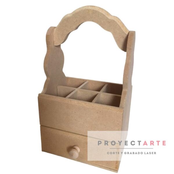 Porta esmaltes con cajón x6 pequeño