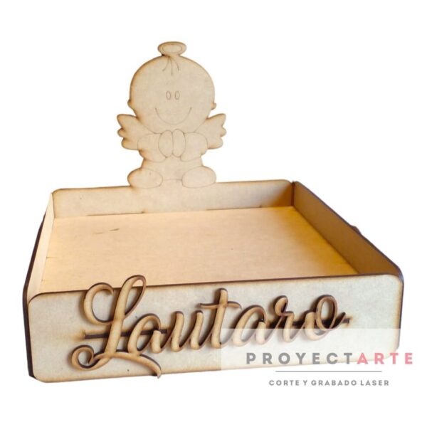 Bandeja porta souvenir 25cm x 25cm de base