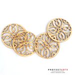 4 posavasos calados en mdf de 3mm