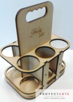 Porta Botellas Finas O Latas Proyectarte, Soporte Madera Asa - Image 2