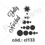 Sello feliz Navidad con pino