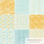 Colección de papeles "de celestes y amarillos"