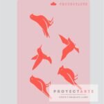 Stencil 5 pajaros grande
