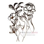 Silueta de mujer con flores