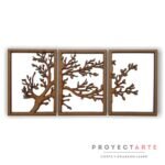 Tríptico árbol inclinado