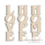 Letras vertical LOVE, HOME, HOPE