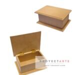 Cajita con tapa con bisagra y tapa fresada