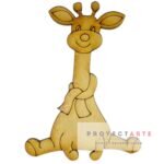 jirafa sentada con bufanda