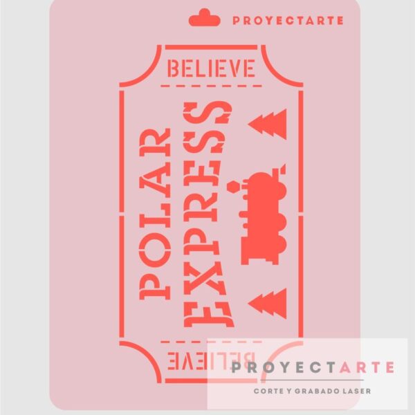 Stencil estampilla polar express
