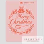 Stencil Corona Merry Christmas