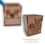 Portalapiz manzana feliz día o manito corazón